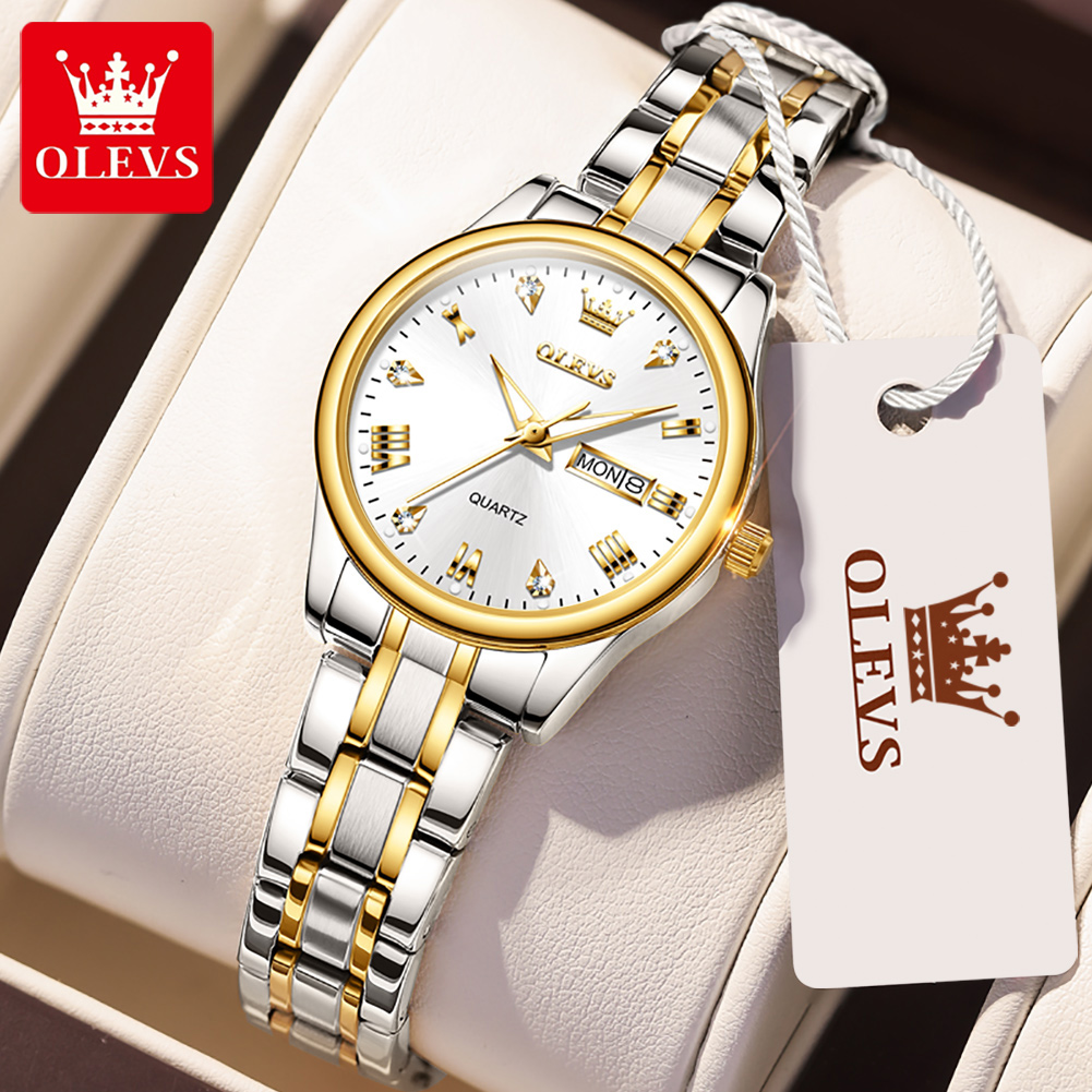 Luxury Watch Leather Strap - Olevs neue Mode Frauen Quarzuhr wasserdichte