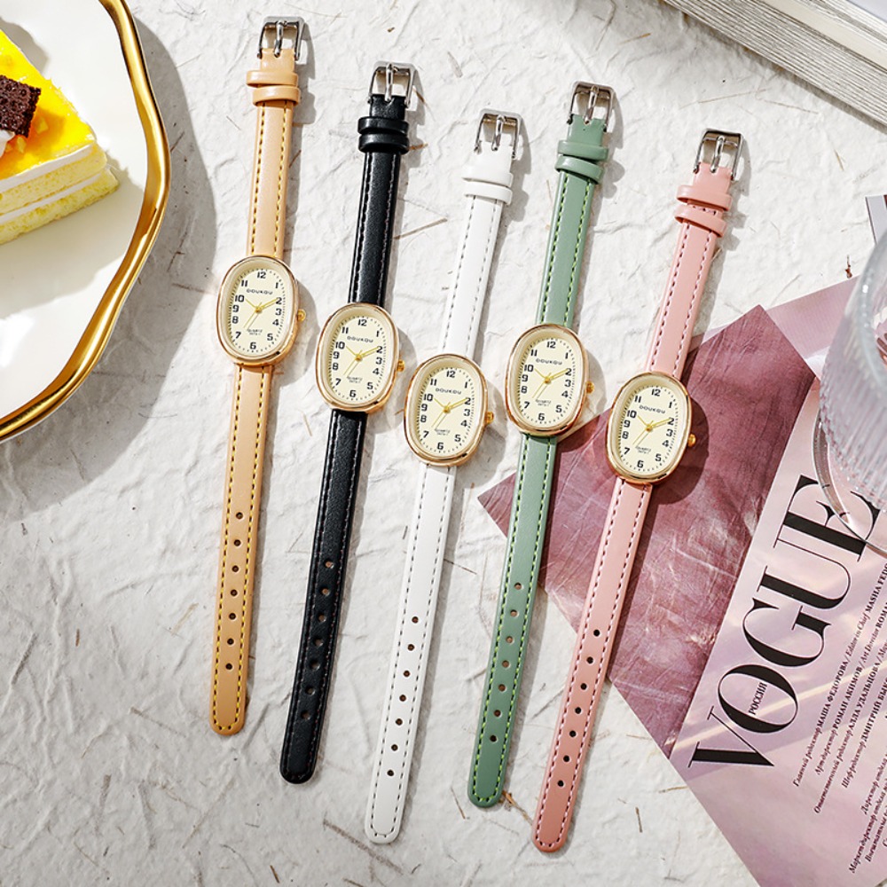 Luxury Watch Leather Strap - Luxus Oval Zifferblatt Frauen Uhren Mode