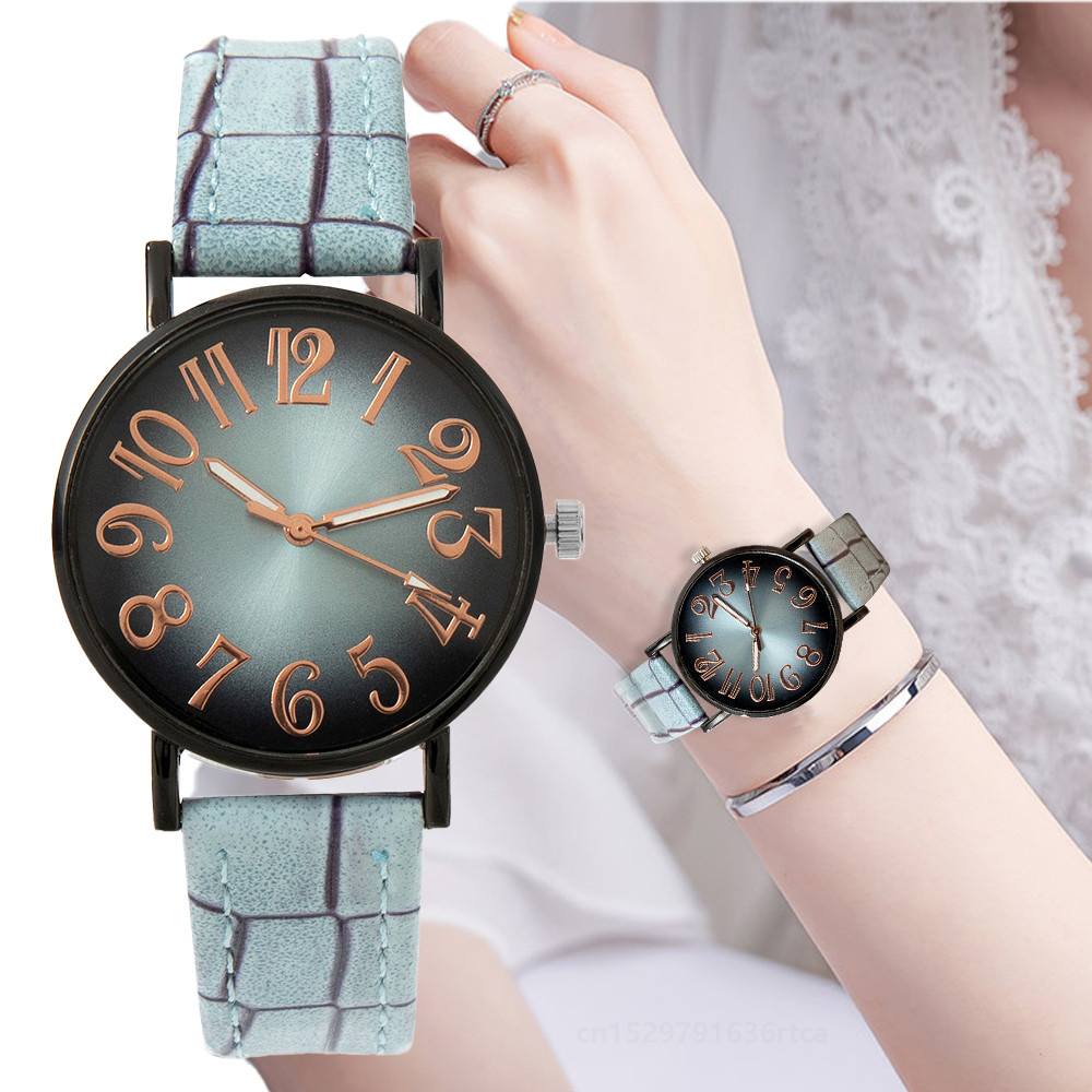 Luxury Watch Leather Strap - Luxus Damen uhr Mode Vintage digitale