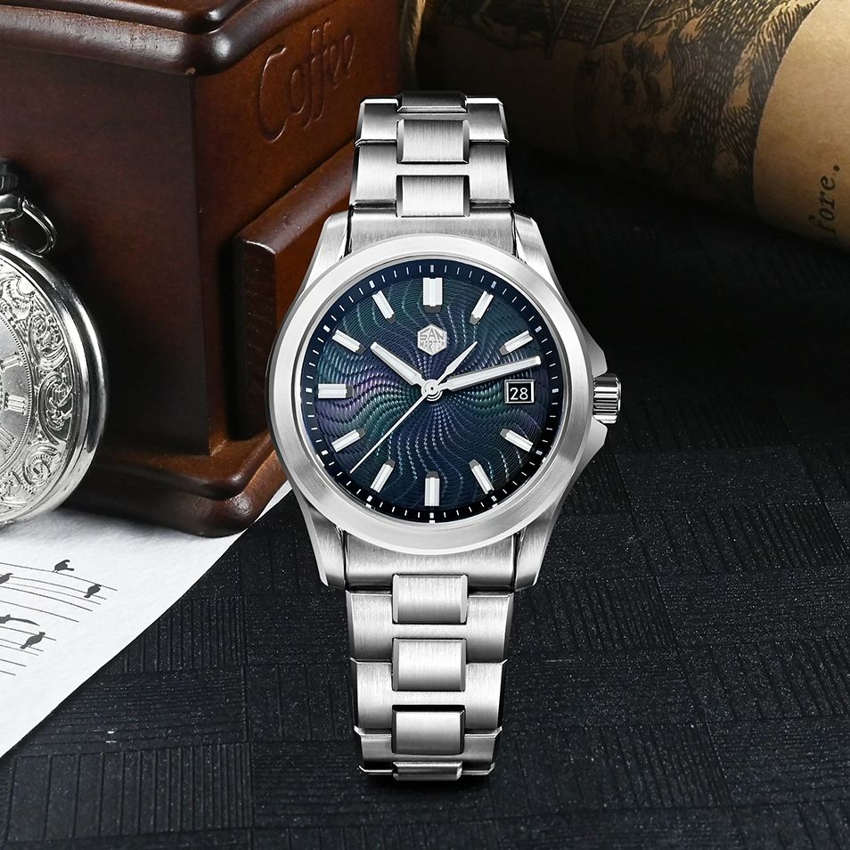 Guilloché Dial Watch - San Martin Herren-Automatikuhr Gada 39 mm