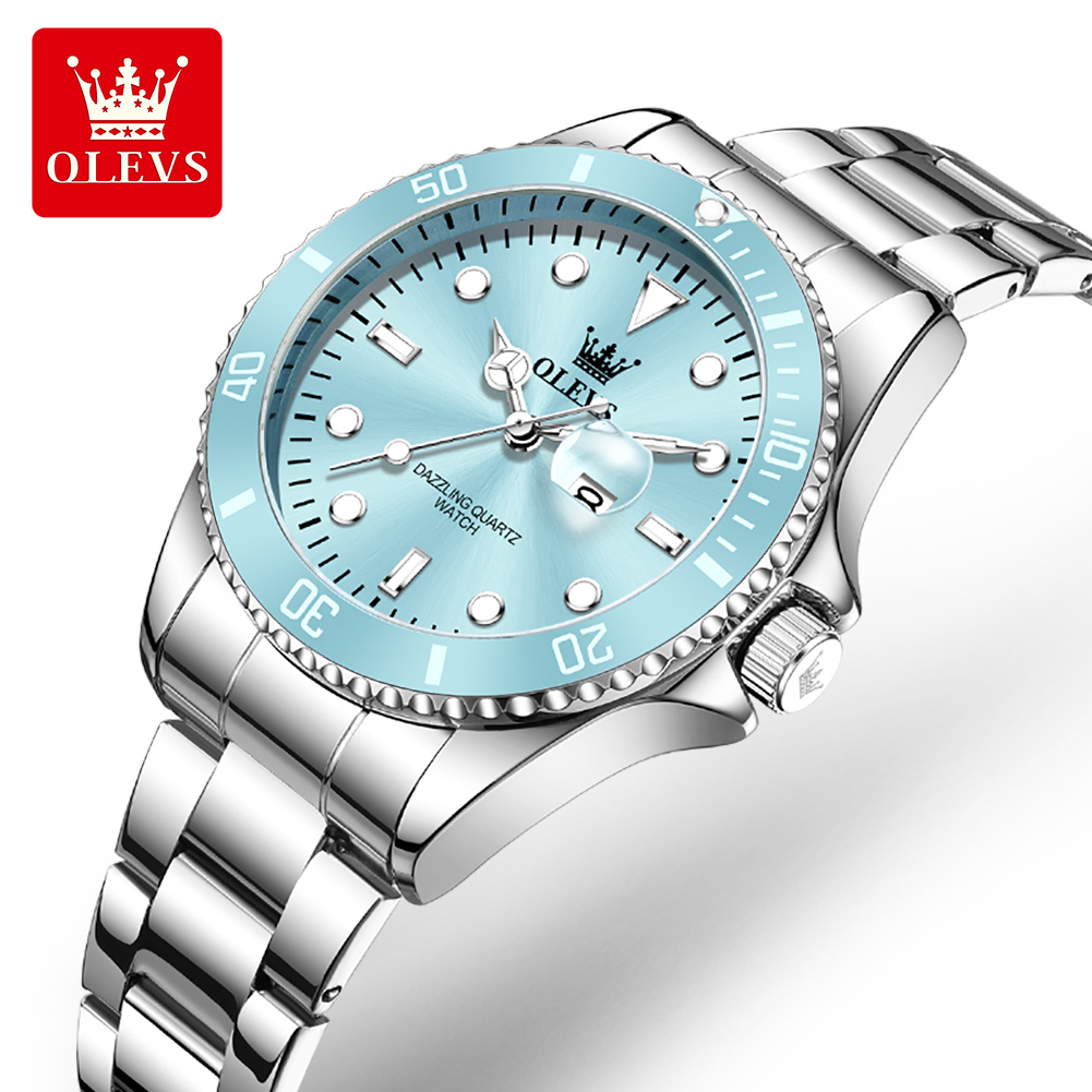 Luxury Watch Cheap - OLEVS Luxus-Edelstahl-wasserdichte Quarzuhr für Damen, modischer