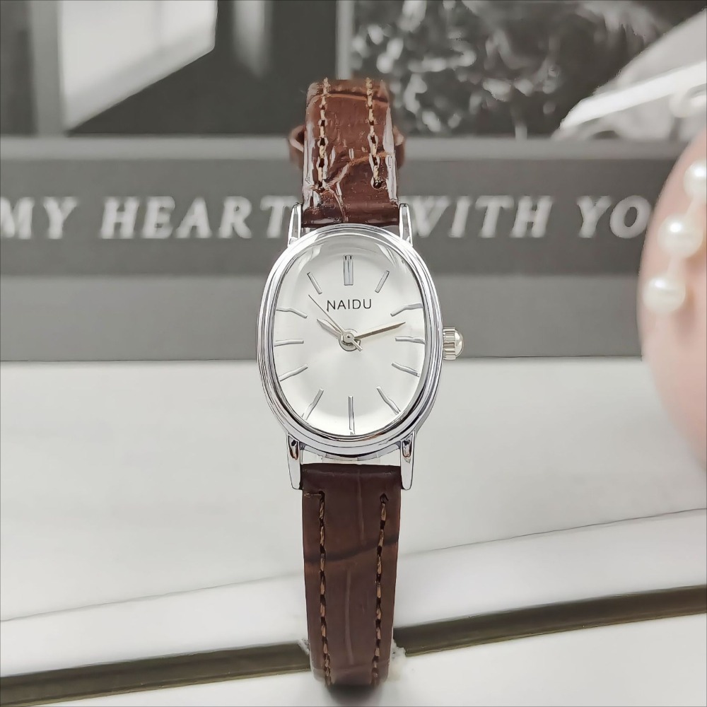 Luxury Watch Leather Strap - Mode Marke Frauen Oval Zifferblatt Uhr