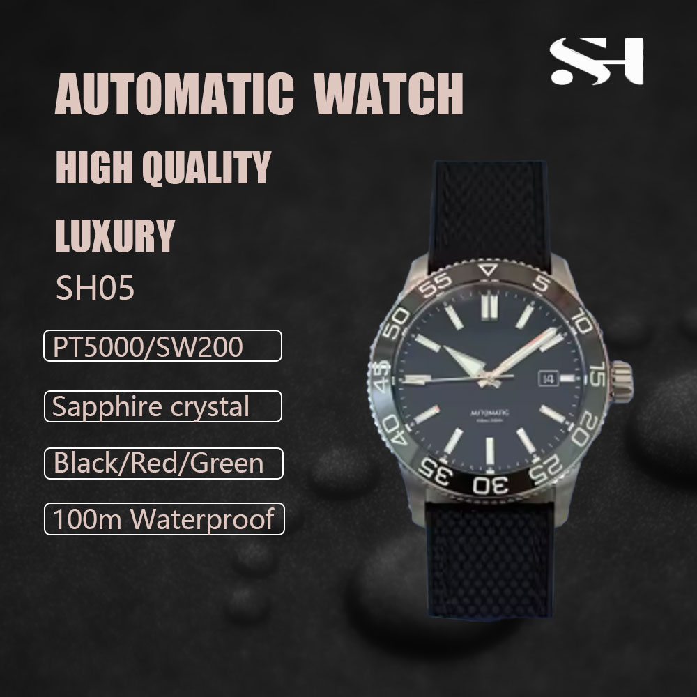 Cloisonne Enamel Dial - SH05 Herren Automatik-Taucheruhr 150M Wasserdicht Taucherstil