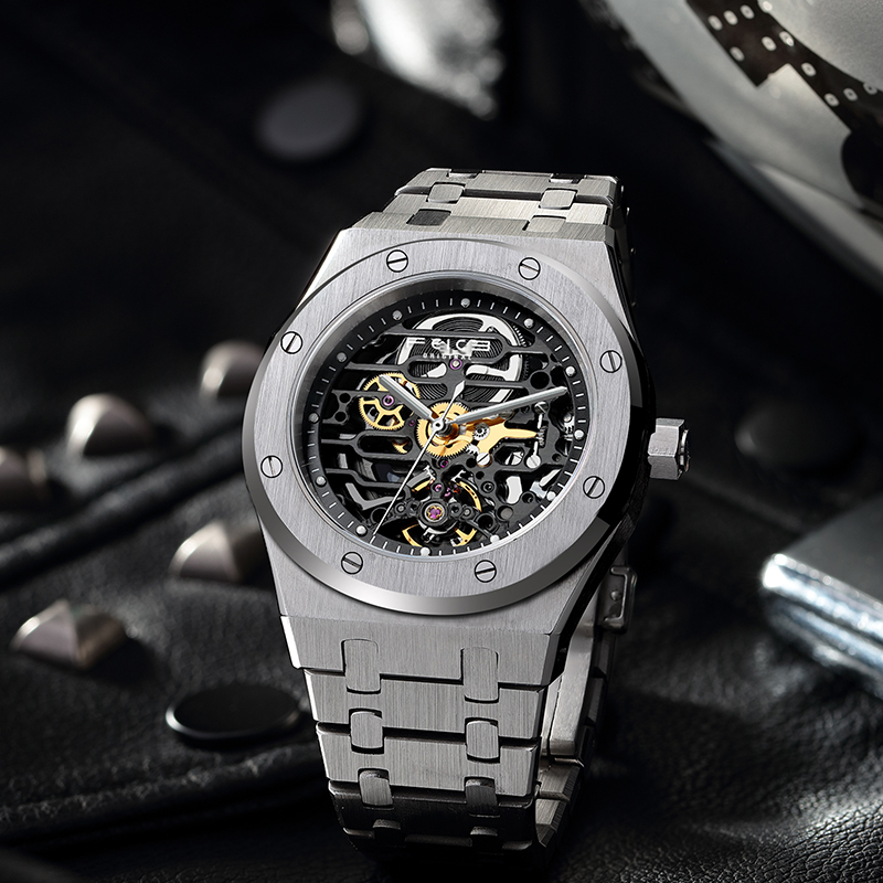 Guilloché Dial Watch - FEICE 42mm Luxus Mechanische Saphir Uhr