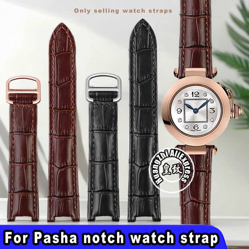 Luxury Watch Engraving - Rindsleder-Uhrenarmband für Cartier Pasha Special Notch