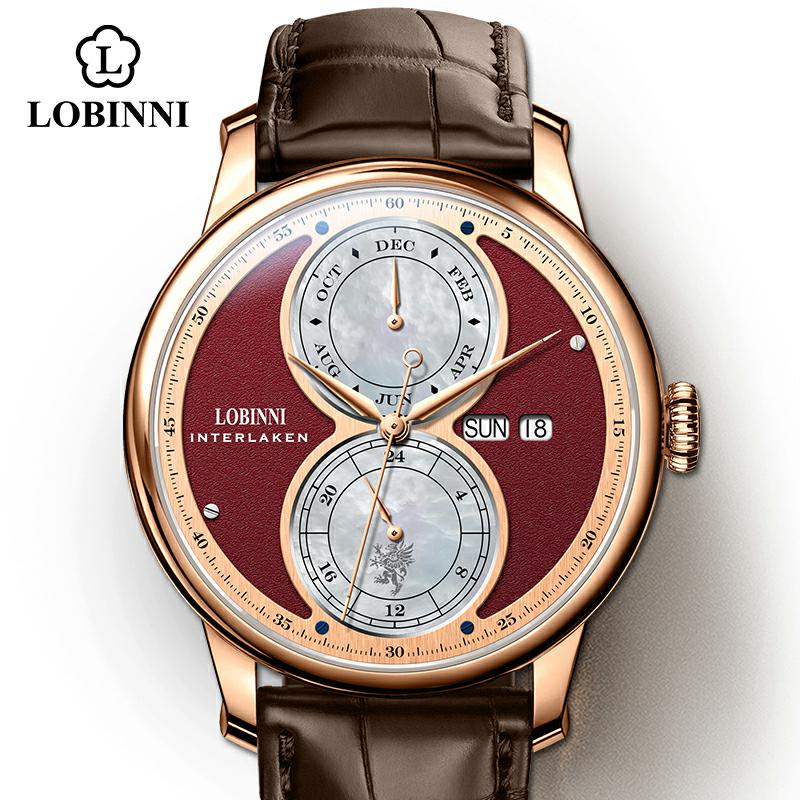 Guilloché Dial Watch - LOBINNI Automatische Mechanische Uhr für Herren
