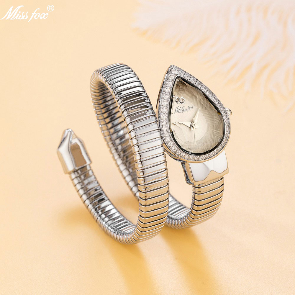 Luxury Watch Unique - MISSFOX Schlangenförmige Diamantuhr für Damen, Luxusmarke,