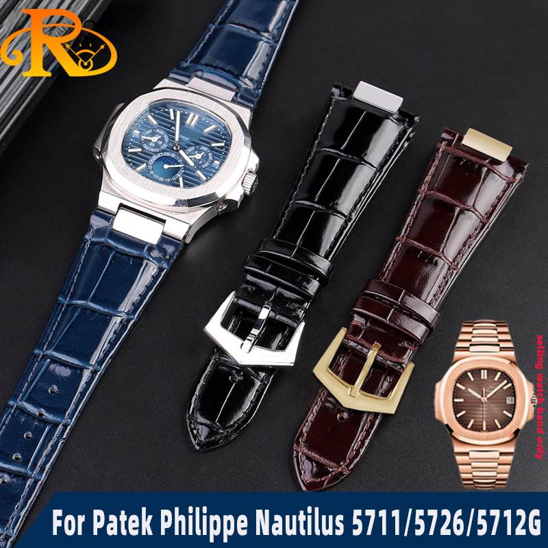 Patek Philippe Watch Aquanaut - 25x13mm Kerbe Echt leder Uhren armband