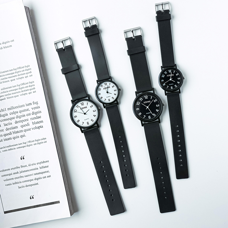 Luxury Watch Leather Strap - Einfache schwarze Uhr Quarzuhren für Frauen