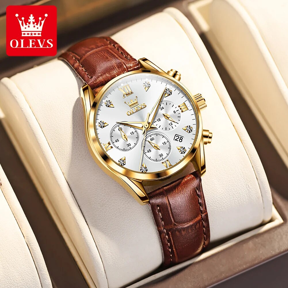 OLEVS 5523 Damenuhren, Lederar – Luxury Watch Leather Strap Bewertung und Preis