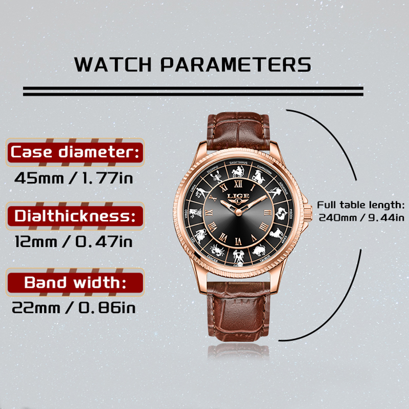 LIGE Mode Luxus Sternzeichen-Z – Zodiac Luxury Watch Bewertung und Preis
