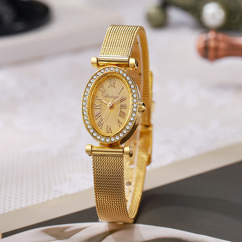 Luxus-Damenuhr, Modische Ovale – Luxury Watch Leather Strap Bewertung und Preis