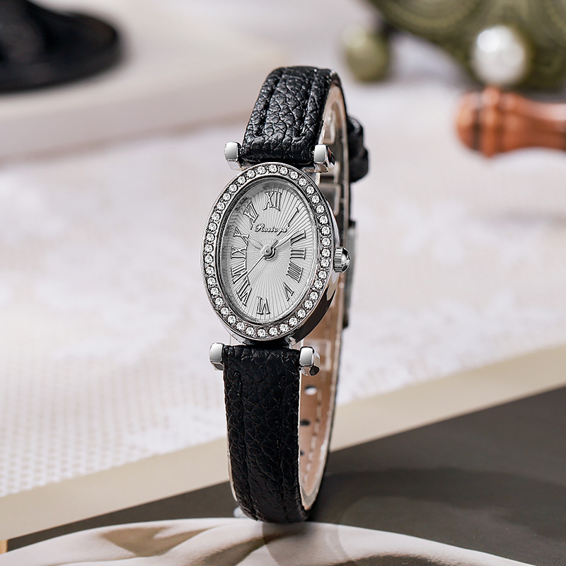 Luxus-Damenuhr, Modische Ovale – Luxury Watch Leather Strap Bewertung und Preis